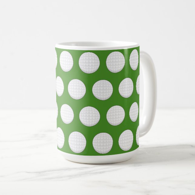 Golf Ball Pattern Coffee Mug (Front Right)