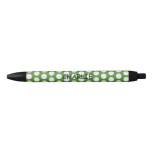 Golf Ball Pattern Personalise Black Ink Pen