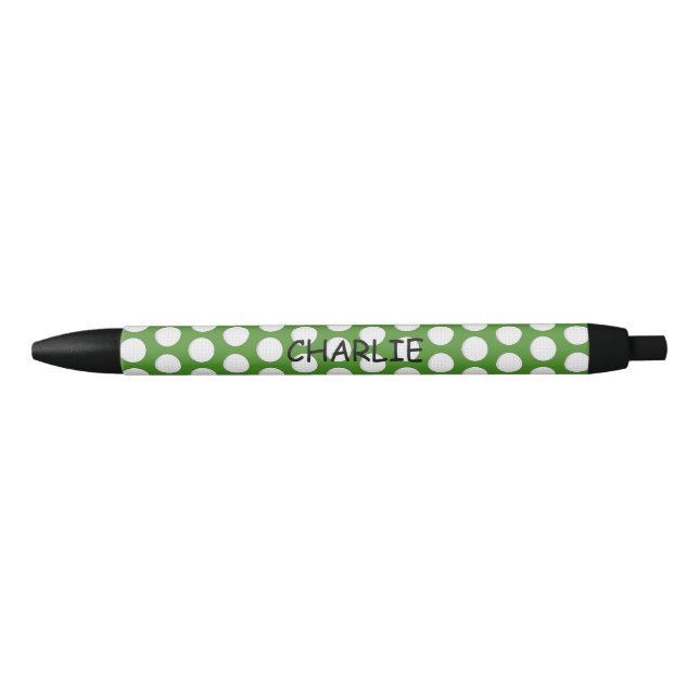 Golf Ball Pattern Personalise Black Ink Pen (Front)