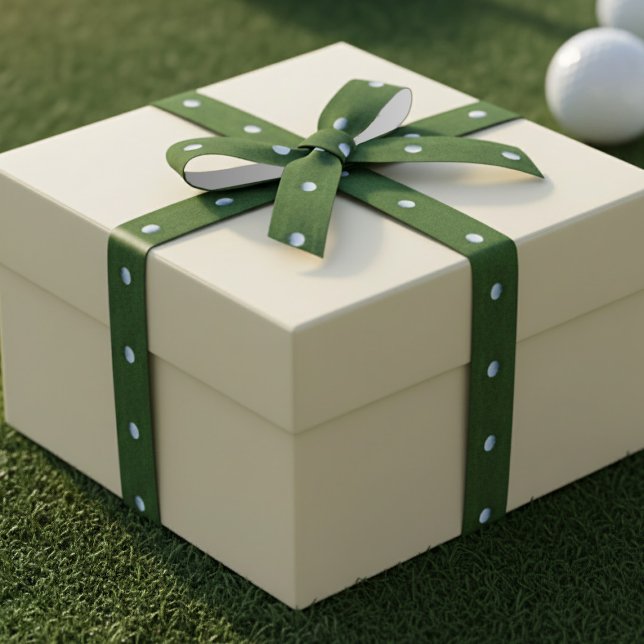 Golf Ball Pattern Putting Green Ribbon for Golfers Satin Ribbon (Surprise the golfer in your life with this unique golf ball pattern ribbon)