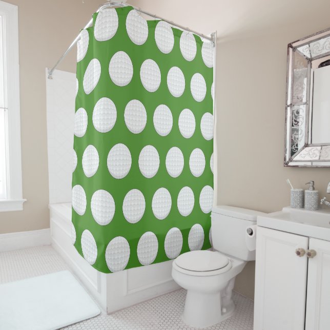 Golf Ball Pattern Shower Curtain (In Situ)