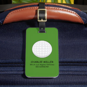 Golf Ball Personalise Luggage Tag