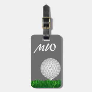 Golf ball personalised golfer luggage tag
