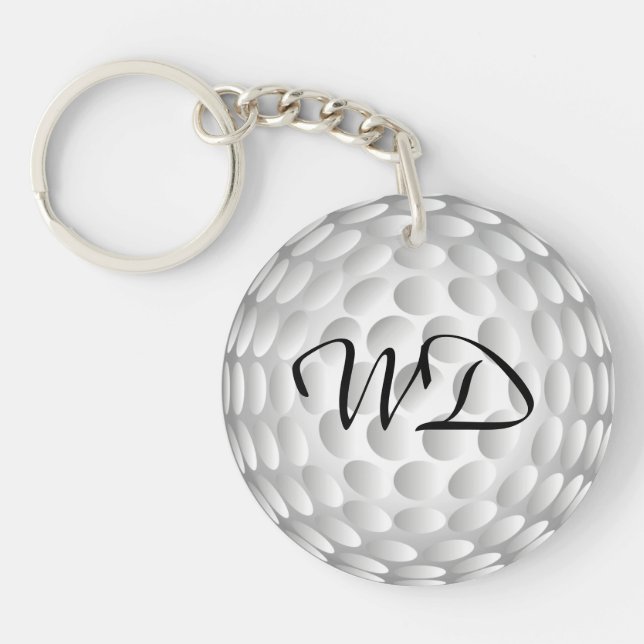 Golf ball personalised monogram key ring (Front)