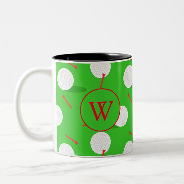 Golf Ball Personalised Two-Tone Coffee Mug (Left)