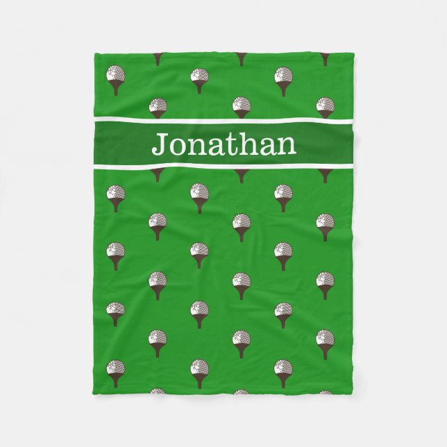 Golf ball  Personalised wilth name blanket (Front)