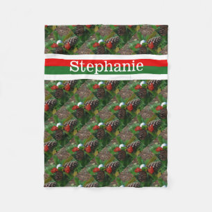 Golf ball  Personalised with name Red & Green Fleece Blanket