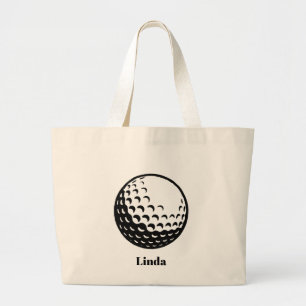Golf Ball Personalized Large Tote Bag