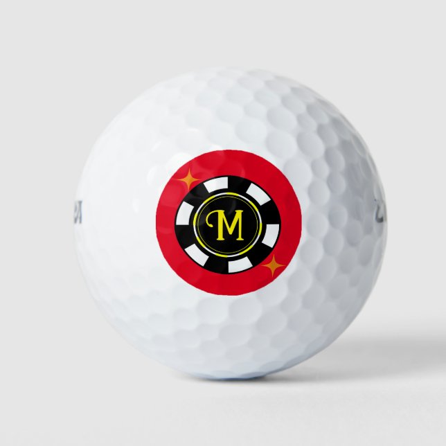Golf Ball - Poker Personalised (add initial) (Front)
