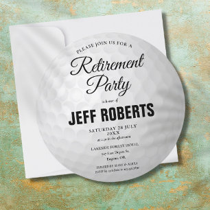 Golf Ball Retirement Party Circular Invitation