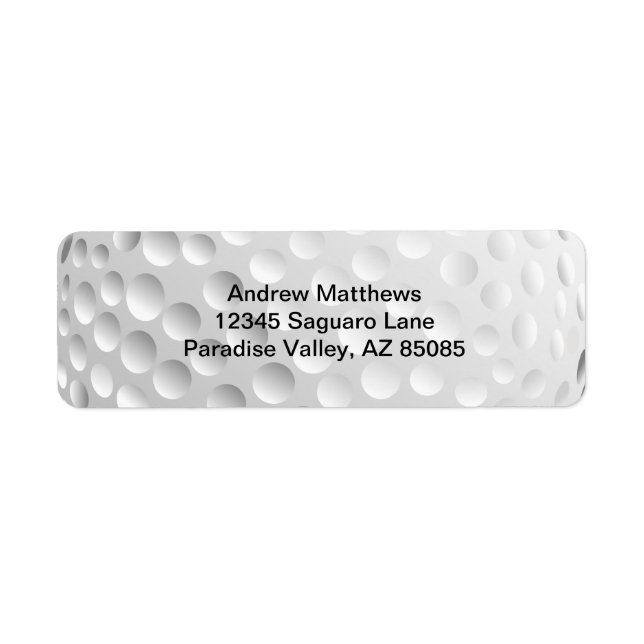 Golf Ball Return Address Label (Front)