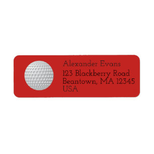 Golf Ball Return Address Label