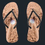 Golf Ball Sand Bunker Funny Custom Created Thongs<br><div class="desc">Here are some custom flip flops with your own image or you can use mine either way you will be styling on the beach this summer. Make sure to bookmark this page to come back to it in the future. If you like/love our designs make sure to like or share...</div>