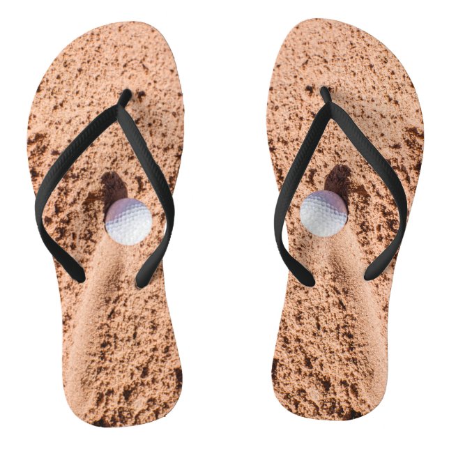 Golf Ball Sand Bunker Funny Custom Created Thongs (Footbed)