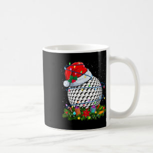 Golf Ball Santa Hat Christmas Lights Funny Sport X Coffee Mug