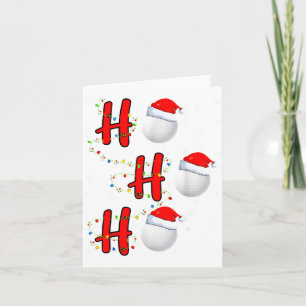 Golf Ball Santa Hat Ho Ho Ho Men Women Christmas X Card