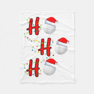 Golf Ball Santa Hat Ho Ho Ho Men Women Christmas X Fleece Blanket