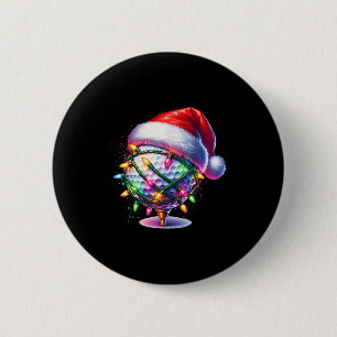 Golf Ball Santa Hat Men Womens Christmas Golfing X 6 Cm Round Badge