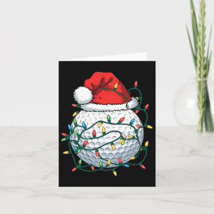 Golf Ball Santa Hat Men Womens Christmas Golfing X Card