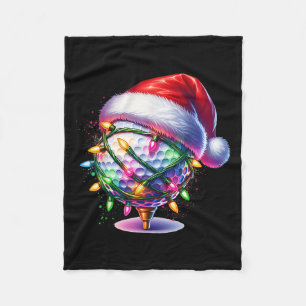 Golf Ball Santa Hat Men Womens Christmas Golfing X Fleece Blanket