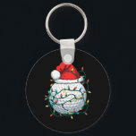 Golf Ball Santa Hat Men Womens Christmas Golfing X Key Ring<br><div class="desc">Golf Ball Santa Hat Men Womens Christmas Golfing Xmas Lights 1</div>