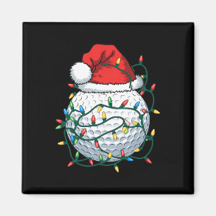 Golf Ball Santa Hat Men Womens Christmas Golfing X Magnet