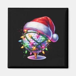 Golf Ball Santa Hat Men Womens Christmas Golfing X Magnet