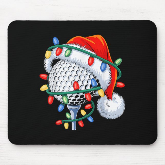 Golf Ball Santa Hat Xmas Funny Christmas Boys Men  Mouse Pad (Front)