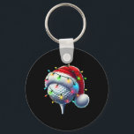 Golf Ball Santa Hat Xmas Golfing Golfer Christmas  Key Ring<br><div class="desc">Golf Ball Santa Hat Xmas Golfing Golfer Christmas Boys Men</div>