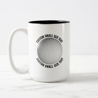 Golf Ball & Small Text BLACK 15oz Custom Two-Tone Coffee Mug