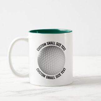 Golf Ball & Small Text HUNTER GREEN 11oz Custom Two-Tone Coffee Mug