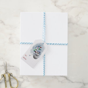 Golf Ball Snowman Christmas Gift Tags