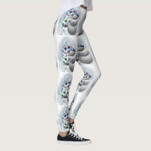 Golf Ball Snowman Christmas Leggings