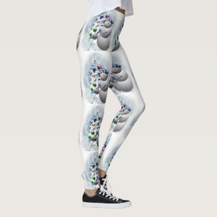 Golf Ball Snowman Christmas Leggings