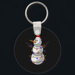 Golf Ball Snowman Christmas Lights Funny Snowman S Key Ring<br><div class="desc">Golf Ball Snowman Christmas Lights Funny Snowman Santa Hat</div>