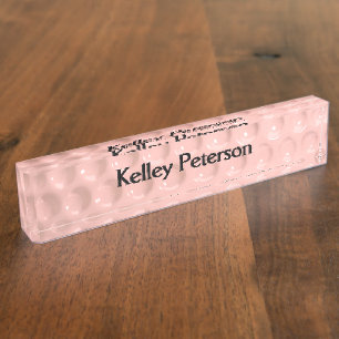 Golf Ball Sport Pink Nameplate
