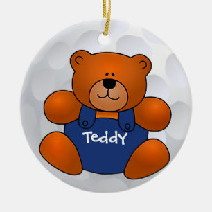 Golf Ball Teddy Bear Ornament