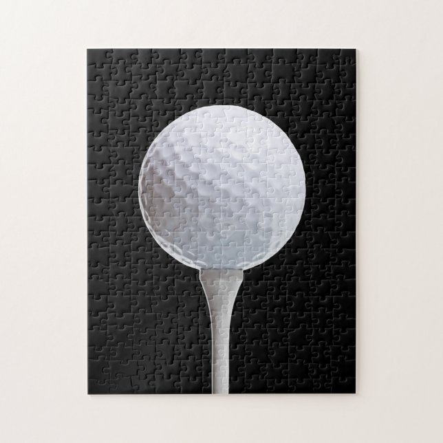 Golf Ball & Tee on Black - Customised Template Jigsaw Puzzle (Vertical)