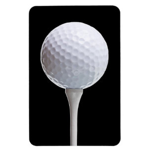Golf Ball & Tee on Black - Customised Template Magnet