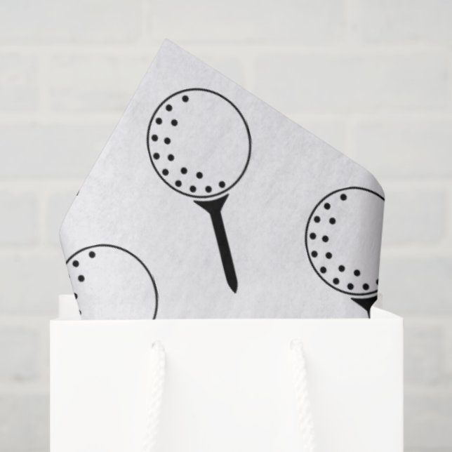 Golf Ball Tee Pattern Classic Timeless Golfing Fun Tissue Paper (Gift Bag)