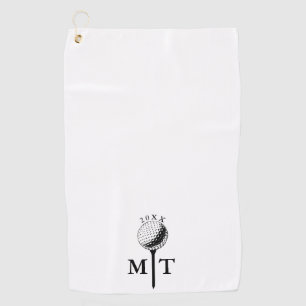 Golf Ball Tee Personalised Initial Monogram Year Towel