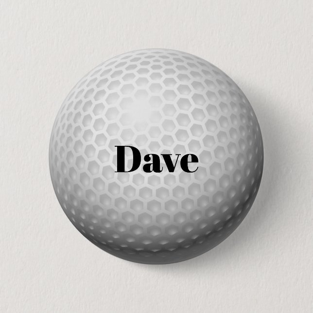 Golf Ball Template, customisable, 6 Cm Round Badge (Front)