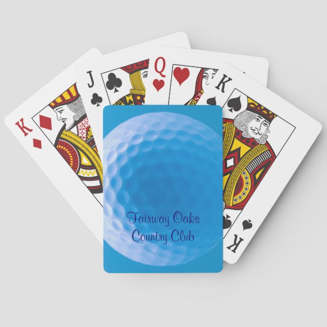 Golf Ball Texture Dimples Arctic Blue personalised Playing Cards (Back)