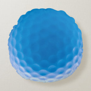 Golf Ball Texture Dimples Arctic Blue Round Cushion