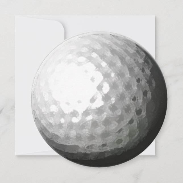 Golf ball theme circle party invitations (Front)