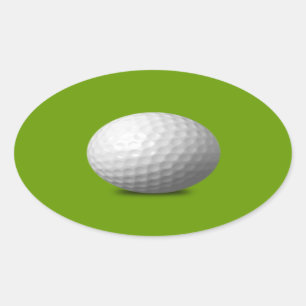 GOLF BALL VECTOR ICON GRAPHICS greens WHITE SPORTS Oval Sticker