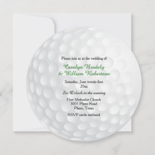 Golf Ball Wedding Invitation