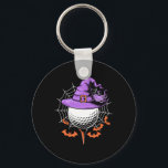 Golf Ball Witch Hat Pumpkin Spooky Halloween Costu Key Ring<br><div class="desc">Golf Ball Witch Hat Pumpkin Spooky Halloween Costume 1</div>
