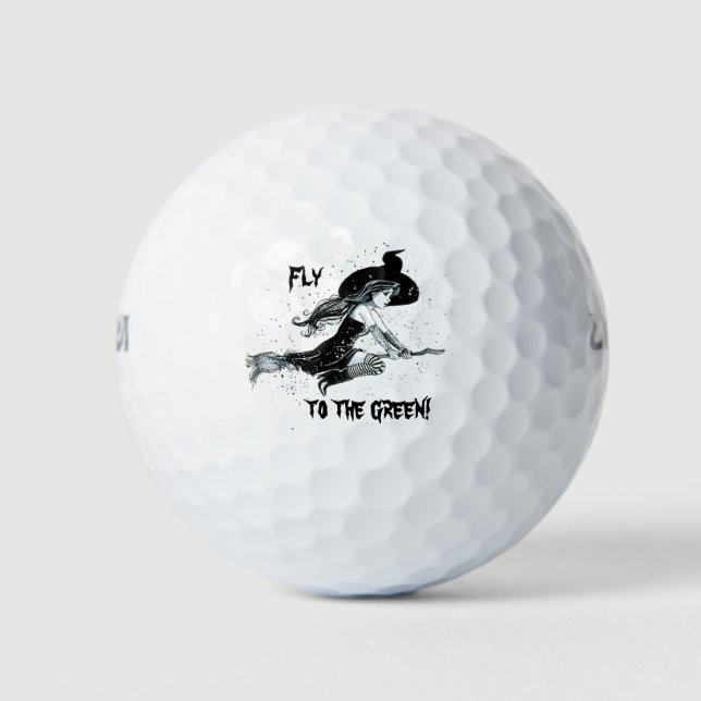golf ball with a witch on it (Front)