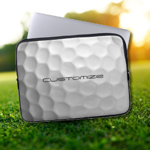 Golf Ball with Custom Text Laptop Sleeve